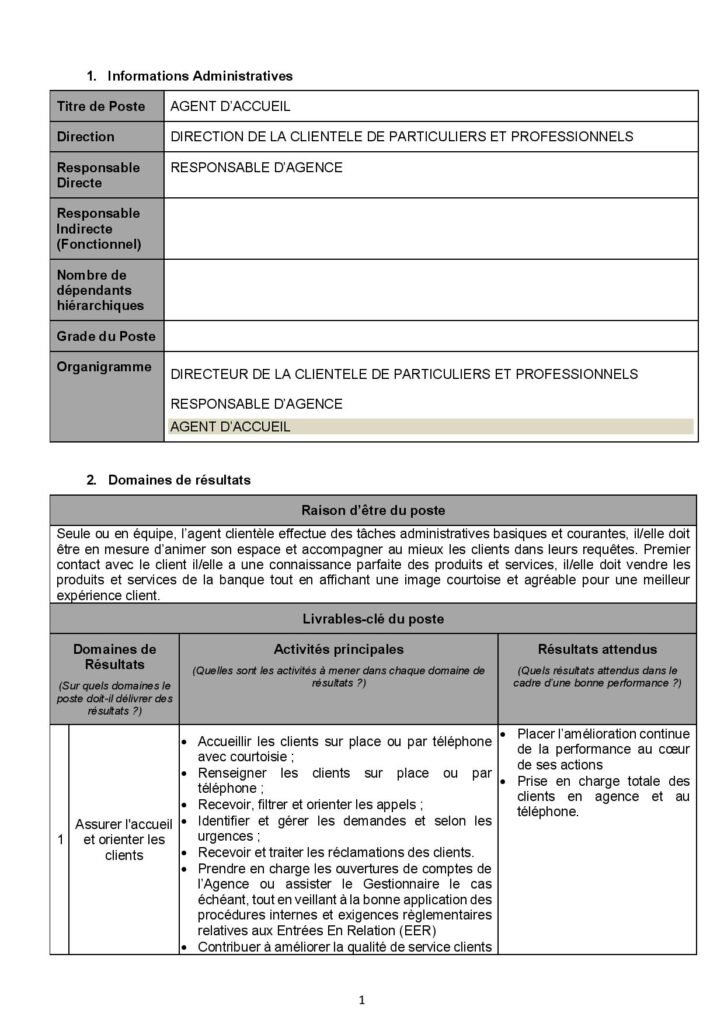 AFG BAK MALI RECRUTE 02 AGENTS D'ACCUEIL H/F