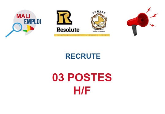 SOMISY SA RECRUTE 03 POSTES H/F