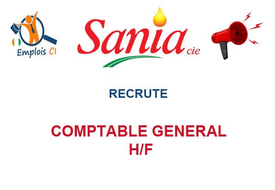 SANIA RECRUTE COMPTABLE GENERAL H/F