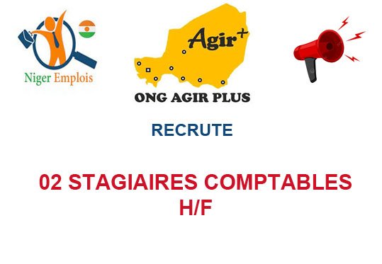 ONG AGIR PLUS NIGER RECRUTE 02 STAGIAIRES COMPTABLES H/F
