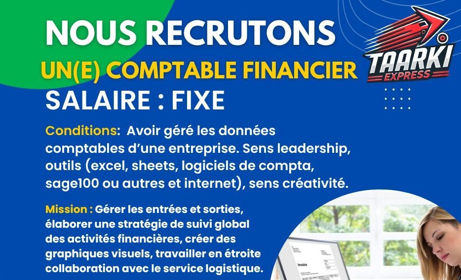 TAARKI RECRUTE COMPTABLE FINANCIER H/F