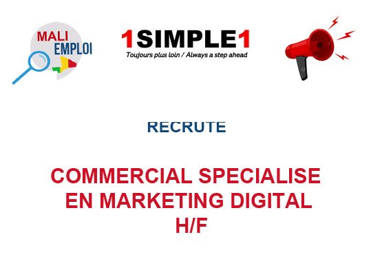 1SIMPLE1 RECRUTE COMMERCIAL SPECIALISE EN MARKETING DIGITAL H/F