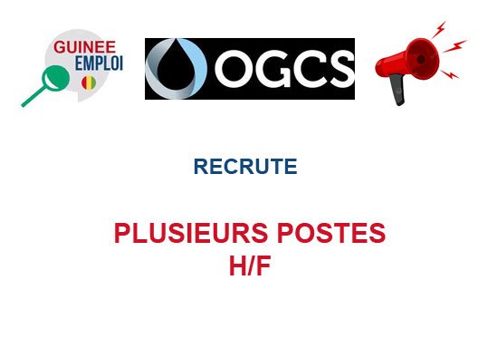 OGCS GUINEE SARL RECRUTE PLUSIEURS POSTES H/F