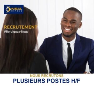 NSIA BANQUE SENEGAL RECRUTE PLUSIEURS POSTES H/F