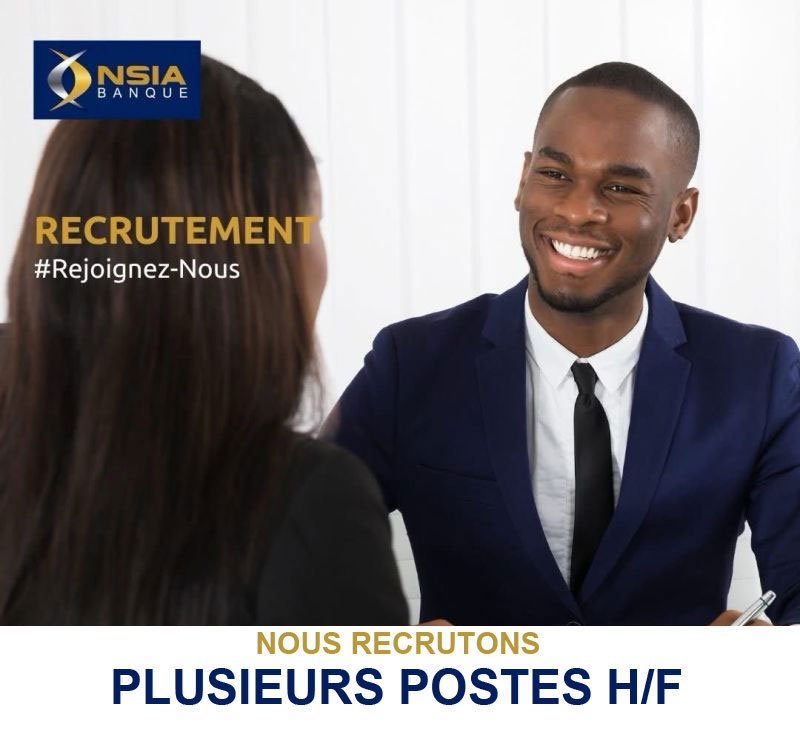 NSIA BANQUE SENEGAL RECRUTE PLUSIEURS POSTES H/F