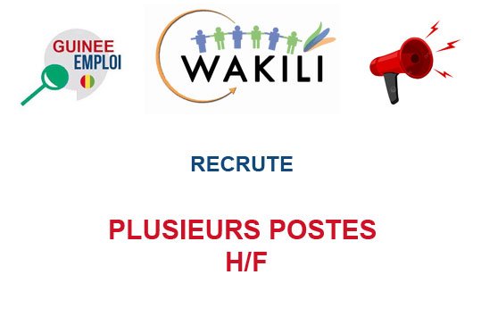 WAKILI SA RECRUTE PLUSIEURS POSTES H/F