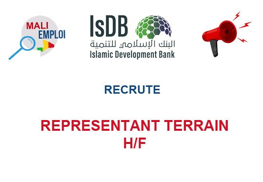 ISLAMIC DEVELOPMENT BANK RECRUTE REPRESENTANT TERRAIN H/F
