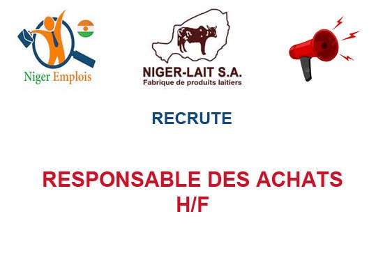 NIGER LAIT RECRUTE RESPONSABLE DES ACHATS H/F