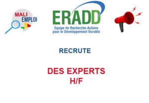 ONG ERADD RECRUTE DES EXPERTS H/F DESEX