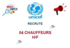 UNICEF MALI RECRUTE 04 CHAUFFEURS H/F 04-CHAUF