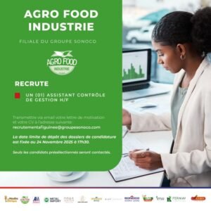 AGROFOOD INDUSTRIE RECRUTE ASSISTANT CONTROLE DE GESTION H/F 1762790259957