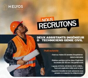 GROUPE MELYOS RECRUTE 02 ASSISTANTS INGENIEURS ET TECHNICIENS EN GENIE CIVIL H/F 571474207_1435497045245803_5389310655038648386_n