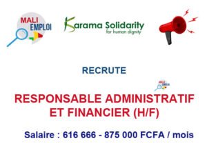 KARAMA SOLIDARITY RECRUTE RESPONSABLE ADMINISTRATIF ET FINANCIER H/F KAR