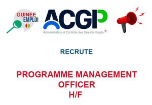ACGP RECRUTE PROGRAMME MANAGEMENT OFFICER H/F PROGMAOF