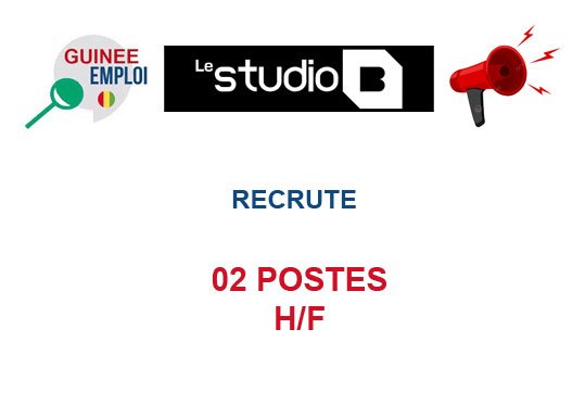LE STUDIO B RECRUTE 02 POSTES H/F