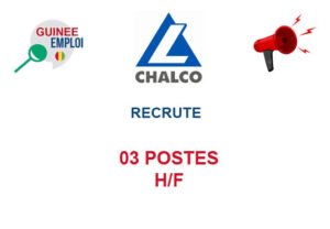 CHALCO GUINEE RECRUTE 03 POSTES H/F