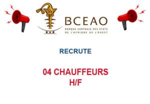 BCEAO RECUTE 04 CHAUFFEURS H/F BCEAO RECUTE 04 CHAUFFEURS H/F