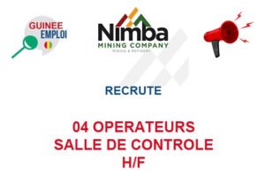 NIMBA MINING COMPANY RECRUTE 04 OPERATEURS SALLE DE CONTROLE H/F