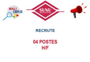 SUNU ASSURANCES MALI RECRUTE 04 POSTES H/F