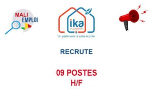 IKA PLOMBIER SARL RECRUTE 09 POSTES H/F