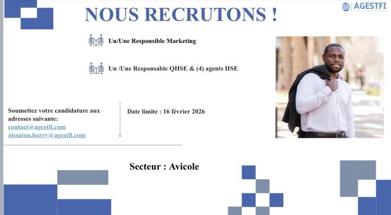 AGESTFI RECRUTE 06 POSTES H/F 