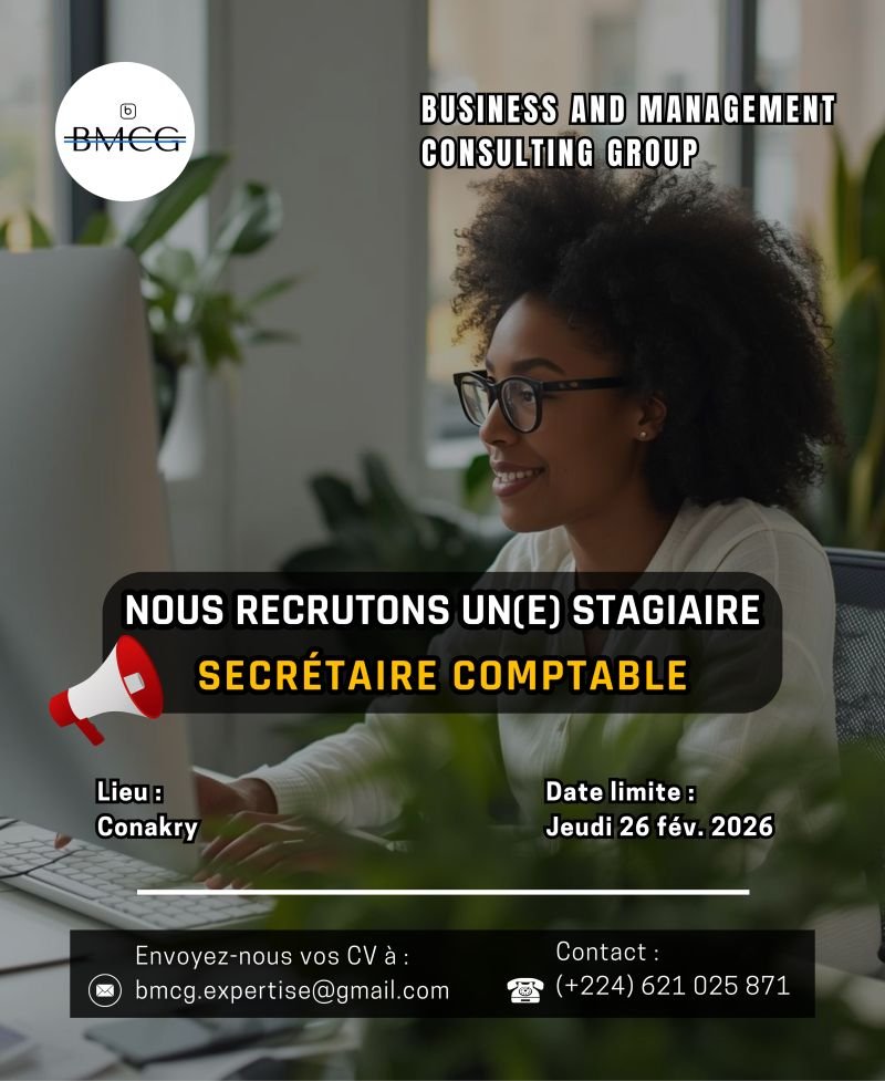 BMCG RECRUTE STAGIAIRE SECRETAIRE COMPTABLE H/F 