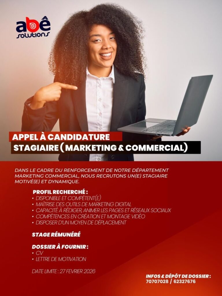 ABE SOLUTIONS RECRUTE STAGIAIRE MARKETING ET COMMERCIAL H/F 