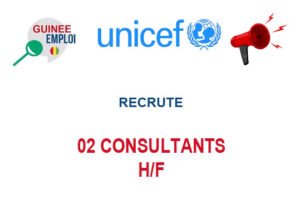 UNICEF GUINEE RECRUTE 02 POSTES H/F 20-STG