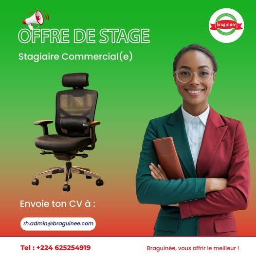 BRAGUINEE RECRUTE STAGIAIRE COMMERCIAL H/F 