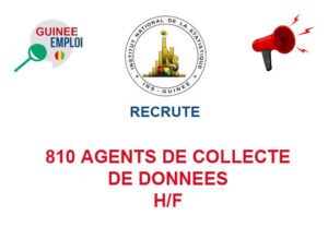 INSTITUT NATIONAL DE LA STATISTIQUE (INS) GUINEE RECRUTE DES AGENTS DE COLLECTE DE DONNEES H/F INSTITUT NATIONAL DE LA STATISTIQUE (INS) GUINEE RECRUTE DES AGENTS DE COLLECTE DE DONNEES H/F
