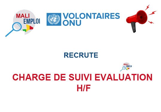 VOLONTAIRES ONU RECRUTE CHARGE DE SUIVI EVALUATION H/F