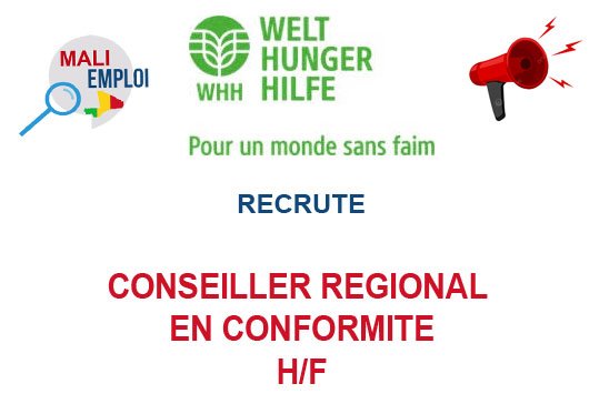 LA WELTHUNGERHILFE RECRUTE CONSEILLER REGIONAL EN CONFORMITE H/F