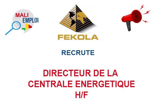 FEKOLA RECRUTE DIRECTEUR DE LA CENTRALE ENERGETIQUE H/F