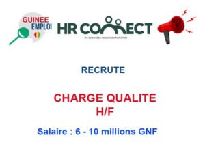 HR CONNECT RECRUTE CHARGE QUALITE H/F HRCONN