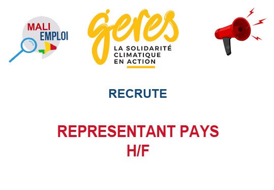 ONG GERES RECRUTE REPRESENTANT PAYS H/F