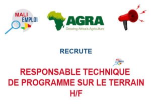 AGRA RECRUTE RESPONSABLE TECHNIQUE DE PROGRAMME SUR LE TERRAIN H/F AGRA RECRUTE RESPONSABLE TECHNIQUE DE PROGRAMME SUR LE TERRAIN H/F
