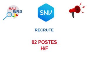 SNV RECRUTE 02 POSTES H/F
