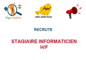ONG AGIR PLUS RECRUTE STAGIAIRE INFORMATICIEN H/F