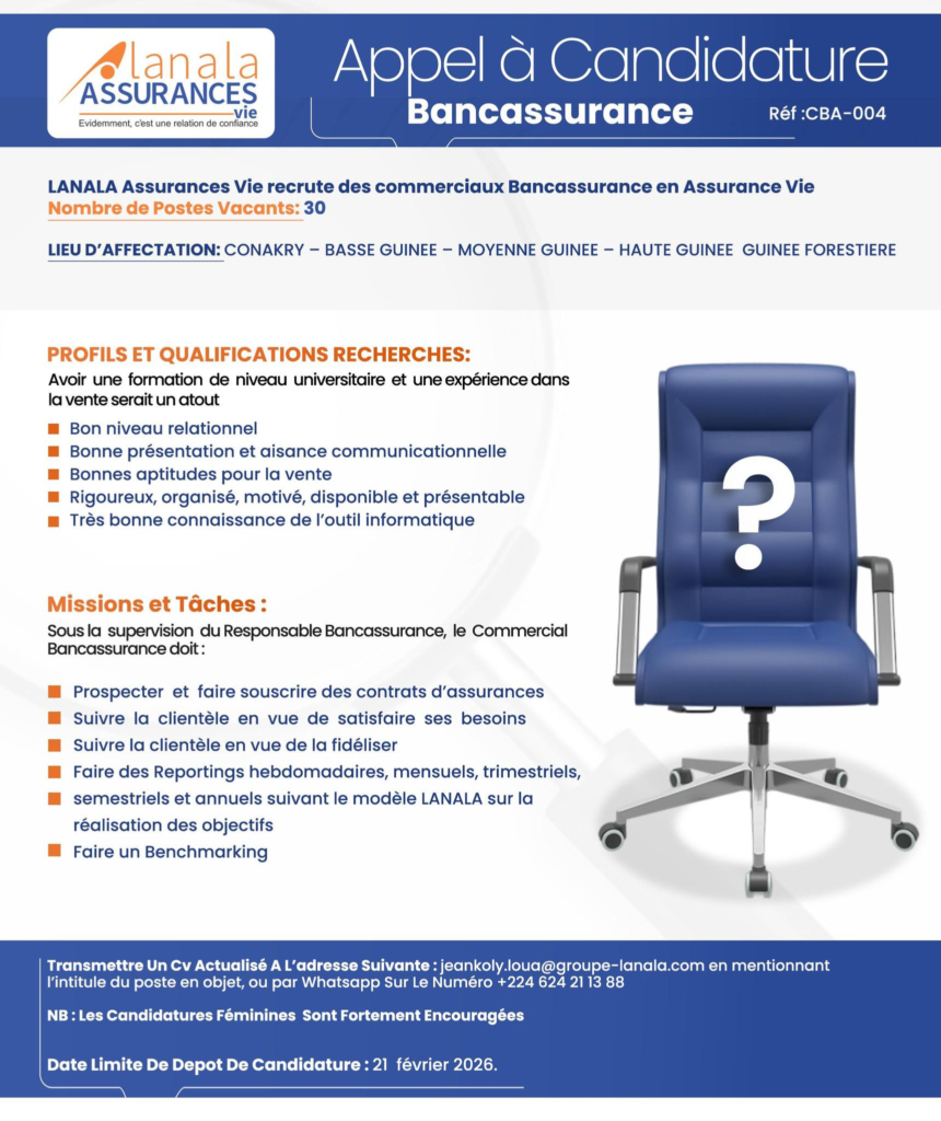 LANALA ASSURANCE VIE RECRUTE 30 COMMERCIAUX H/F 