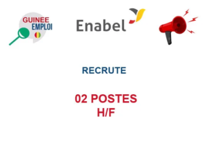 ENABEL GUINEE RECRUTE 02 POSTES H/F