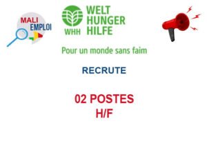WELTHUNGERHILFE RECRUTE 02 POSTES H/F 02-POS