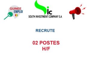 SOUTH INVESTMENT COMPANY RECRUTE 02 POSTES H/F 02POSS