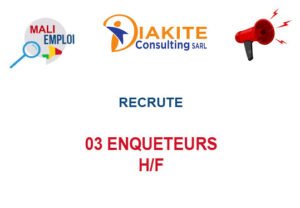 DIAKITE CONSULTING RECRUTE 03 ENQUETEURS H/F 03-EN
