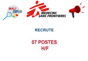 MEDECINS SANS FRONTIERES FRANCE RECRUTE 07 POSTES H/F 07PO