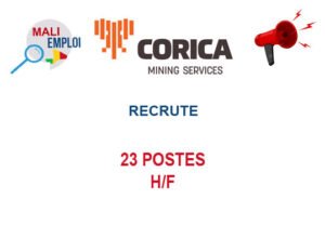 CORICA MINING SERVICES RECRUTE 23 POSTES H/F 23-P