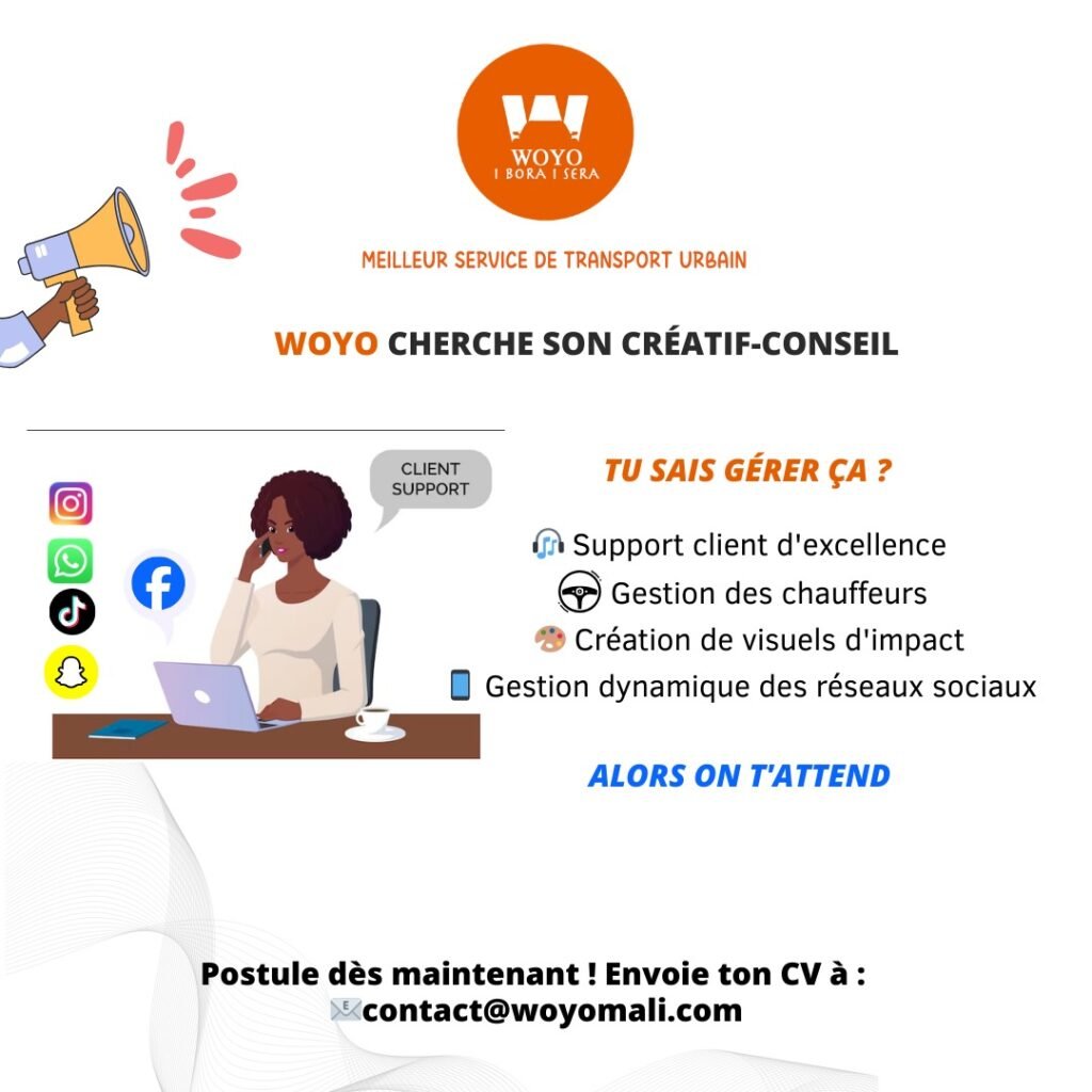 WOYO MALI RECRUTE AGENT HOTLINE H/F