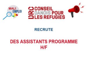 DRC RECRUTE DES ASSISTANTS PROGRAMME H/F