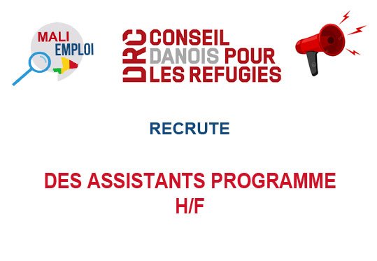 DRC RECRUTE DES ASSISTANTS PROGRAMME H/F