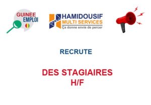 HAMIDOUSIF MULTI SERVICES RECRUTE DES STAGIAIRES H/F DE-STG