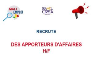 SAHEL CREA RECRUTE DES APPORTEURS D'AFFAIRES H/F APPORT